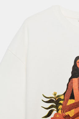 CAMISETA ESTAMPADA MANUJA WALDIA / Blanco roto - Zara фото 6