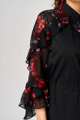 Платье EVA GRANT 7229 черный+принт