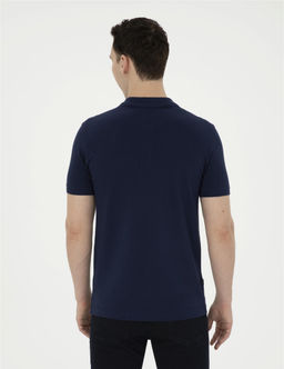Lacivert Slim Fit Basic Ti__rt