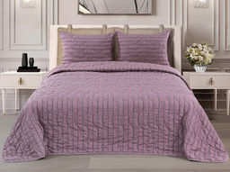 АРТ-013 Покрывало полиэстр жатый 200*220 "Полоска брусничный рай"