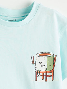 Bisiklet Yaka Bask?l? Erkek ?ocuk Ti??rt