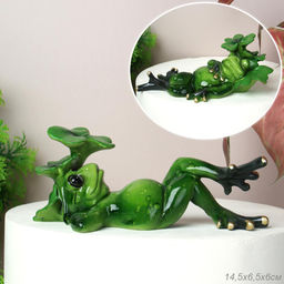 Цена за 2 шт. Фигурка Лягушка отдыхает 6 см / YX5121 /уп 2/48/