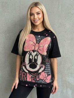 K13417 Футболка OVER SIZE (хлопок) ЧЕРНЫЙ