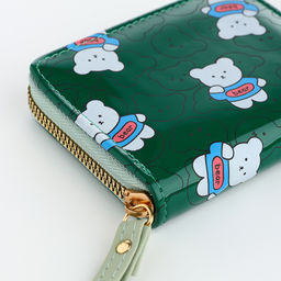 Кошелёк на молнии «Мишки», зелёный