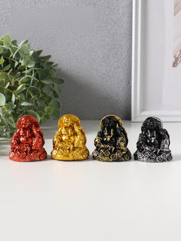 Набор фигурок 4 шт. «Хотей с зонтом», полистоун, 4.5×4.8×5.6 см