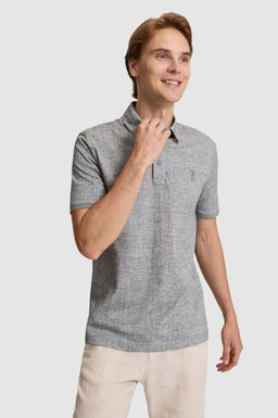 Erkek Gri Regular Fit Polo Yaka Ti__rt