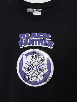 Bisiklet Yaka Kara Panter Bask?l? Uzun Kollu Erkek ?ocuk Sweatshirt - Waikiki фото 3