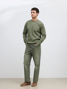 Bisiklet Yaka Fitilli Erkek Triko Kazak