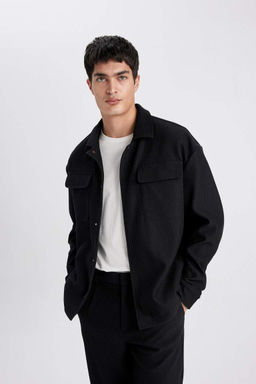 Плиссированная куртка с рубашечным воротником и расслабленным кроем - Defacto фото 6