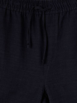 Regular Fit Keten G?r?n?ml? Erkek Pantolon