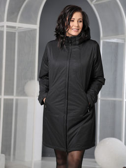 25119 Плащ утепл. черный - Dizzyway фото 3