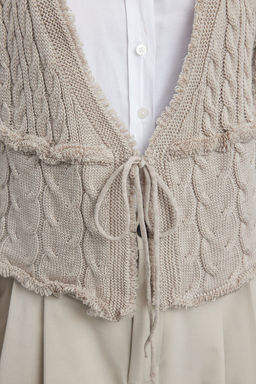 Bej Crop Baglama Detayl? Triko H?rka TWOAW25HI00060
