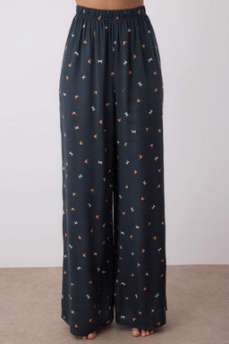 Cok Renkli Kurdele/Fiyonklu ve Cicekli Viskon Dokuma Pijama Tak?m? THMAW26PT00065 - Trendyolmilla фото 3