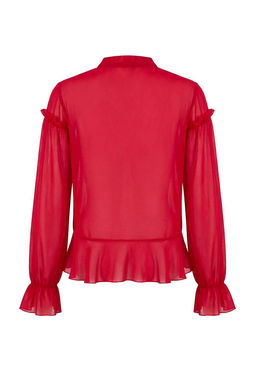 K?rm?z? Fular Yaka Onu K?sa Sifon Transparan Bluz TWOSS26BZ00212 - Trendyolmilla фото 6