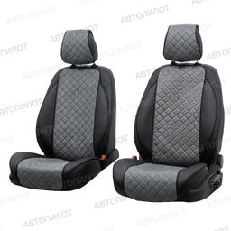 Алькантара Ромб - Модель №3 широкое сиденье и спинка (комплект из 2 шт)