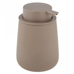 Набор для ванной "Эстетик" 3 предмета: дозатор для мыла 410мл; мыльница 11х8,6х2,2см; стакан для зубных щеток 410мл; фурнитура пластик, керамика, матовая глазурь, мокко, в коробке (Китай)