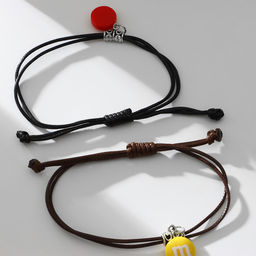 Браслеты парные «Неразлучники» две буквы, цветные, d=5,5 см