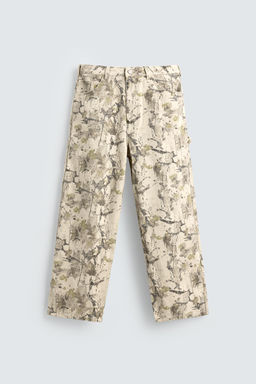 CARPENTER BALLOON FIT TROUSERS ABSTRACT PRINT - Zara фото 7