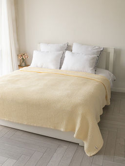 Покрывало вафельное 175x200 молочный 100% Хлопок