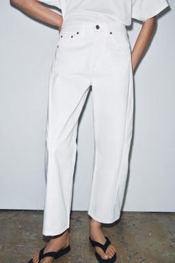 JEANS ZW COLLECTION ANKLE RELAXED TIRO MEDIO / Blanco - Zara фото 11