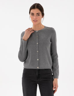 Gri Melanj Slim Fit Triko H_rka