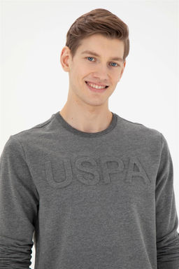 Мужской базовый свитшот антрацитовый меланж Неожиданная скидка в корзине - U.s. polo assn фото 2