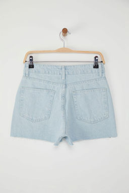 TRENDYOLMILLA Buz Mavisi Pacas? Y?rtmac Detayl? Mini Denim Sort TWOSS25SR00160 фото 7