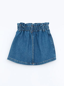 Bel? Lastikli K?z ?ocuk Jean Etek ve K?lotlu ?orap 2li Tak?m