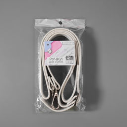 Цена за 6 шт. Ручка для сумки из экокожи, с карабинами, 125×1.8 см, цвет молочный