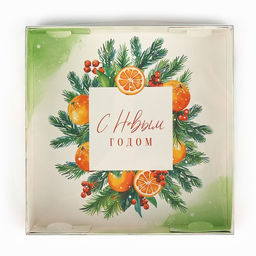Цена за 5 шт. Коробка для макарун «С Новым годом», 12×12×3.5 см