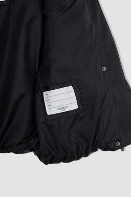 Водоотталкивающий пуховик с капюшоном для девочек - Defacto фото 3