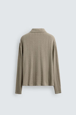 TEXTURED CABLE-KNIT JACKET WITH ZIP - Zara фото 7