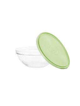 Салатник FRESHBOX 2.4л 23см круглый с зелёной крышкой