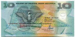 Банкнота 10 кина 2000 года Папуа  Новая Гвинея