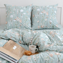 Простыня на резинке 180х200х25, поплин, Иммортели ВБ - Традиция фото 2