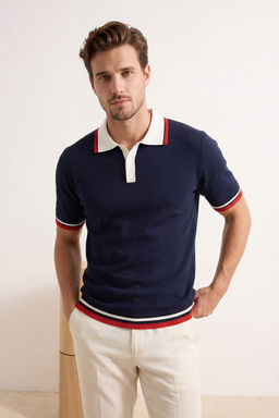 Lacivert Regular Polo Yaka Duz Polo Yaka T-shirt TMNSS26PO00032 - Trendyolmilla фото 6