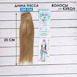 Волосы - тресс для кукол Прямые длина волос: 25 см, ширина:100 см, цвет № 15