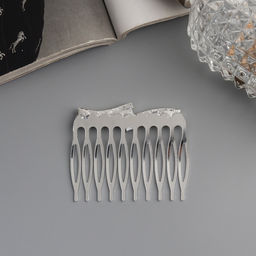 Цена за 2 шт. Гребень для волос QF «Медея», набор 2 шт., волны, 5×4 см, серебро