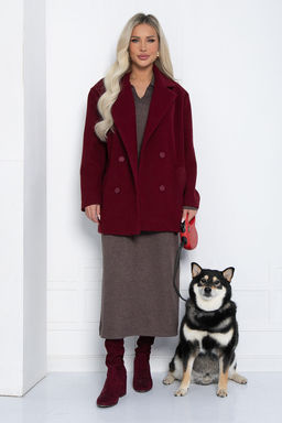 Пальто Я в теме (бордовое) Б12485-7