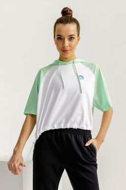 Футболка Хлопок Белый/салатовый