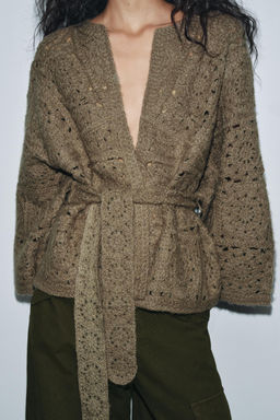 BELTED KNIT CARDIGAN - Zara фото 4