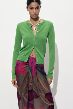 PLAIN RUSTIC KNIT CARDIGAN - Zara фото 8