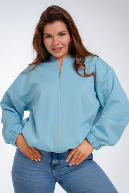 Бомбер из коттон фита аквамарин макси - Амадэль фото 21