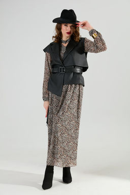 Костюм NIKVA н1020-1 коричневый мультиколор и чёрный