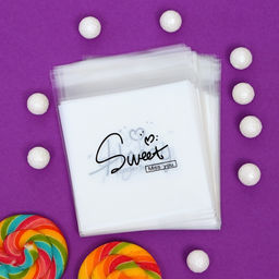 Цена за 100 шт. Пакет БОПП с липкой лентой, "Пожелания", 10*10+3см