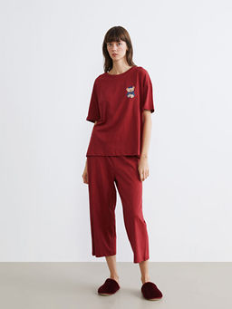 Ay? Teddy Bask?l? Kad?n Kaprili Pijama Tak?m?