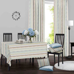 Цветочные полоски Скатерть рогожка 150х150см, 160г/м2, хлопок 100%, Домашняя мода (Россия)