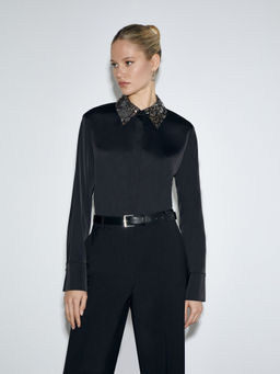 ЕМКА / Рубашка с декоративным воротником