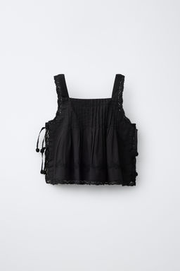 TOP JARETAS BORDADOS / Negro