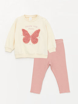 Bask?l? Bisiklet Yaka K?z Bebek Tak?m